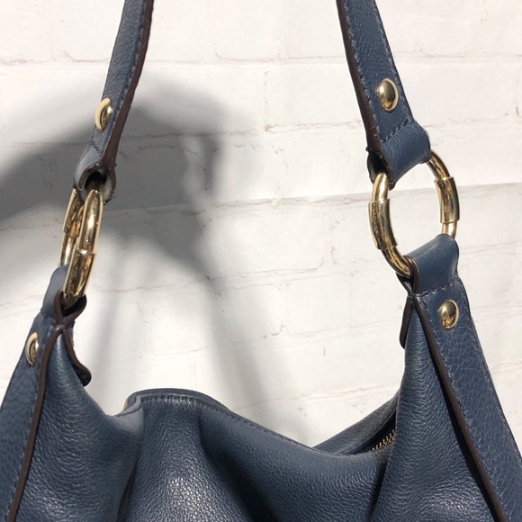 Michael Kors Fulton Navy Leather Hobo - Picture 7 of 16